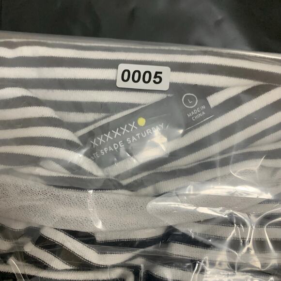 Kate Spade Saturday Striped Boatneck Tee Black White Sz L - Picture 8 of 8